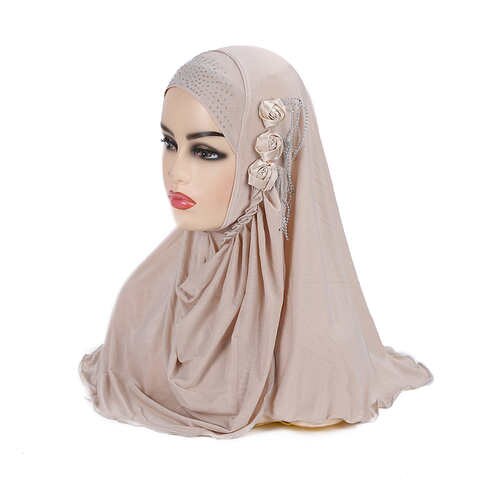 Красивый мусульманский цветочный шарф на цепочке H357a, мусульманский шарф, повязка на голову, тюрбан, шапки, шаль 4000726773880