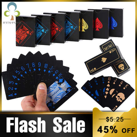 Качественные водонепроницаемые пластиковые игральные карты из ПВХ, покер, Классические фокусы, инструмент, чистый черный волшебный ящик, бесплатная доставка GYH 4000738032720
