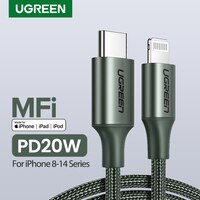 UGREEN MFi USB C к Lightning Кабель PD20W Быстрая зарядка для iPhone 14 13 12 Pro Max мини кабель для передачи данных для iPhone зарядное устройство для iPad 4000747225115