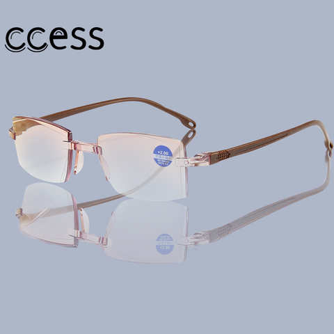 Новинка от + 1,0 до + 4,0 мужские и женские мужские безободковые очки для чтения без синей оправы высококачественные очки для чтения 4000756182339