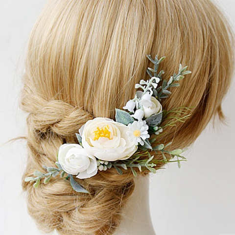Женская заколка-гребень AWAYTR, с цветами, украшение для волос, для невесты 4000760452485