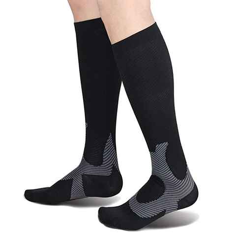 Мути-цветные мужские и женские Компрессионные носки, подходят для спорта, анти усталость, облегчение боли, высокие чулки для путешествий, полет, гольф, регби, носки 4000761963491