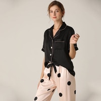 Пижама женская Lisacmvpnel, шелковая, с коротким рукавом 4000772885378