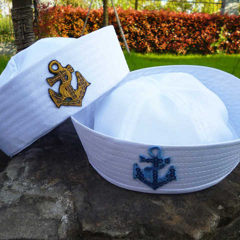 Белые детские моряки, корабль, лодка, капитан, шляпа, морской флот, кепка с якорем, море, катание на лодках, морское причудливое платье, шляпа медсестры, военные шапки 4000794455123