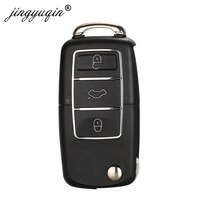 Jingyuqin 10 шт., 3 кнопки, Автомобильный Дистанционный ключ, раскладной чехол для Vw Jetta Golf Passat Beetle Skoda Seat Polo B5 4000794484432
