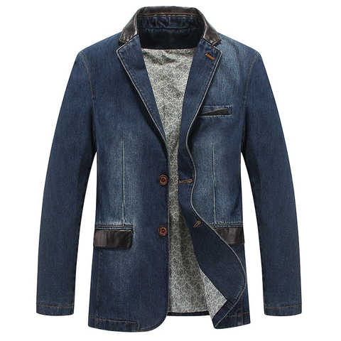 Мужской джинсовый пиджак, Джинсовая Верхняя одежда, приталенное пальто, MY190, весна-осень, размера плюс 4000800869468