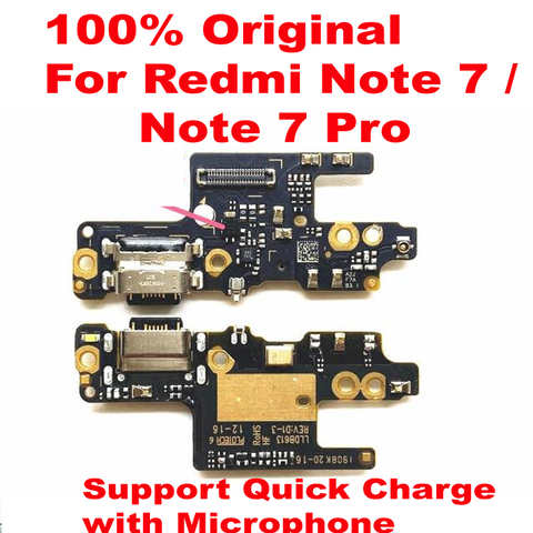 Оригинальная Рабочая зарядная плата для Xiaomi Redmi Note 7 Note7 Pro, USB штепсельная вилка, зарядное устройство, гибкий кабель для микрофона 4000805484315