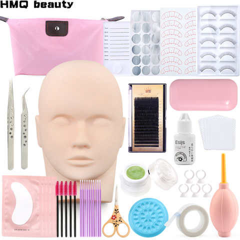 Набор инструментов для наращивания ресниц HMQ Beauty 20 в 1 c моделью головы и пинцетом для ресниц. 4000809327667