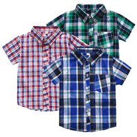 Рубашка в клетку для мальчиков, Детская рубашка в клетку, летняя одежда для мальчиков, рубашки для маленьких мальчиков, школьные топы для детей 5-6/8 лет 4000817791927