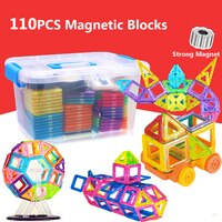 Магнитный конструктор "сделай сам", 110 шт., Магнитный конструктор, 3D сборные кубики, магнитные игрушки для детей, подарки 4000830732081