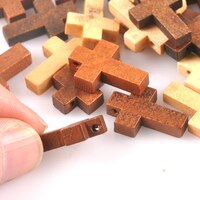 50 шт. натуральные деревянный крест подвеска ювелирные изделия Модные шармы аксессуары для ожерелья ручной работы mt2575 4000836282173
