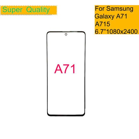 10 шт./партия сенсорный экран для Samsung Galaxy A71 Передняя стеклянная панель ЖК Внешний дисплей объектив A71 A715 с OCA Стеклянные детали 4000849633531