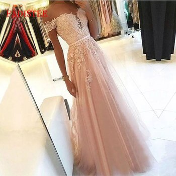 Женское вечернее платье, розовое кружевное платье с открытыми плечами, длинное платье для выпускного вечера, 2022 4000885189847