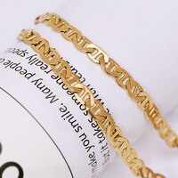 MxGxFam ( 50 / 60 см x 3/5,5 мм) длинные плоские ожерелья желтого золота для мужчин модные ювелирные изделия без свинца и никеля 4000894440290