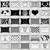 Черно-белый чехол для подушек, 30 Х5, 0 см, популярный современный скандинавский чехол для подушки с геометрическим принтом, чехол для гостиной, дивана 4000894724266