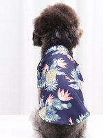 Одежда для собак в гавайском стиле, летняя рубашка для домашних животных с принтом для собаки, Пляжная рубашка с цветочным рисунком, костюм для собаки, щенка, кошки, весенняя одежда 4000907103438