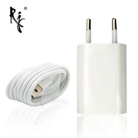 Сетевое зарядное устройство с вилкой европейского стандарта, белого цвета, USB, для iPhone 8, Pin, USB кабель для зарядки + адаптер для Apple iPhone 4, 5, 5S, 5C, 6, 6 S, 7 4000910347191