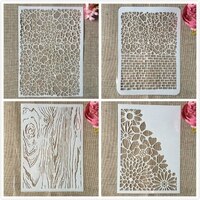 Трафареты 4 шт./лот, 29 см, A4, деревянные мозаичные кирпичи, маргаритки, «сделай сам», слои, живопись, альбом для раскрашивания, тиснение, декоративные Шаблоны 4000911047783