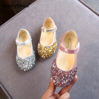 Новинка Весна 2021, детская обувь для девочек, обувь принцессы, блестящие детские танцевальные туфли, повседневные сандалии для маленьких девочек 4000912367282