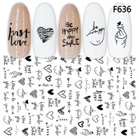 3D наклейки для ногтей, крутые английские буквы, украшения для ногтей, фольга, любовь, сердце, дизайн аксессуары для ногтей, модные наклейки для маникюра 4000918204103