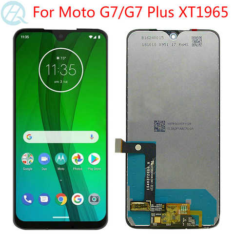 Оригинальный дисплей G7 для Motorola G7 Plus, ЖК-дисплей с рамкой, 6,2 дюйма, Moto G7 XT1962, сенсорный ЖК-экран, стеклянная панель в сборе 4000920553041