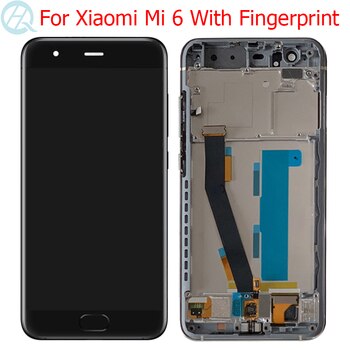 Оригинальный ЖК-дисплей Mi6 для Xiaomi Mi 6, ЖК-дисплей с рамкой 5,15 дюйма Mi 6, датчик отпечатка пальца, сенсорный экран в сборе, стеклянная панель 4000924956789