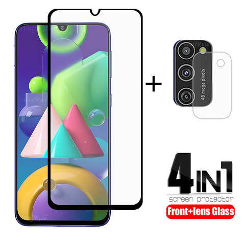 4-в-1 для Samsung Galaxy M21 стекло для Samsung A31 закаленное стекло для Samsung A51 A71 A01 A31 A21S A30 A50 S M21 M31 стекло объектива 4000955262289
