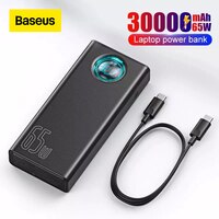 Baseus Power Bank 30000 мАч 65 Вт PD Quick Charge QC3.0 Powerbank для ноутбука, Внешнее зарядное устройство для iPhone 13 Samsung Xiaomi 4000971433144