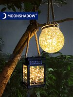 Уличная Водонепроницаемая светодиодная лампа на солнечной батарее для украшения сада, круглый/квадратный Балконный праздничный светильник MOONSHADOW 4000974355188
