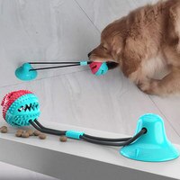 Игрушки для собак силиконовые чашки всасывания, интерактивные игрушки в виде шарика для собак, медленная кормушка, зубная щетка для чистки зубов, игрушки для еды 4000975437659