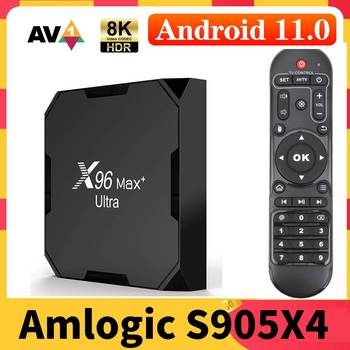 ТВ-приставка X96 Max Plus Ultra Amlogic S905X4, Android 11, AV1, 8K, двойной Wi-Fi, BT, Android 11,0, медиаплеер, 4 Гб, 32 ГБ, 64 ГБ, ТВ-приставка 4000981614113