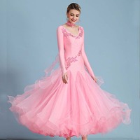 Стандартные Бальные Танцевальные платья высокого качества с длинным рукавом, юбка для фламенко, женское Дешевое бальное платье для сцены и вальса 4000986806229