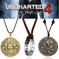 Неочаровательное ожерелье с 4 подвесками: драконий, череп, золотая монета, ожерелье, мужские ювелирные изделия, кожаный шнур, цепочка, очаровательные ожерелья 4000986874935