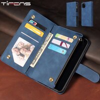 Кожаный флип-кошелек на молнии для iPhone 14 13 12 Mini 11 Pro X XS Max XR 6 6s 7 8 SE 2020 2022 Plus чехол для телефона с магнитным слотом для карт 4000986999797
