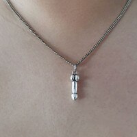 Оригинальное маленькое изысканное мужское ожерелье с кулоном в виде половых органов Ретро серебряное модное ожерелье для пары пениса ювелирный амулет 4001002586241