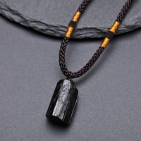 Модный кристалл драгоценный камень лечебный камень черный турмалин камень кулон ожерелье кристалл драгоценный камень образец 4001006467374