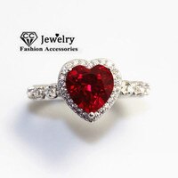 CC обручальные кольца для женщин серебряного цвета обручальное кольцо с красным сердцем и фианитом элегантные роскошные украшения Прямая поставка CC829 4001006987522