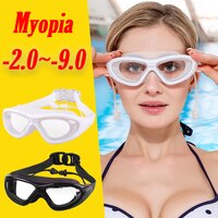 Очки для плавания с диоптриями для мужчин и женщин, для подростков, водонепроницаемые прозрачные, с защитой от УФ-лучей, запотевания, от 0 -2 до-9, без футляра 4001009140812