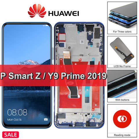 Оригинальный ЖК-дисплей 6,59 ''для Huawei P Smart Z, сенсорный экран для Huawei Y9 Prime 2019, ЖК-дисплей с дигитайзером в сборе, запасная деталь 4001010682367