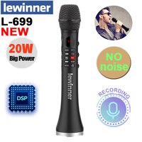 Lewinner L-699 профессиональный микрофон для караоке, беспроводной динамик, портативный Bluetooth-микрофон для телефона, поддержка записи, воспроизведения TF 4001015938189