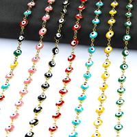 Модная цепочка 6 мм из нержавеющей стали, красочные бусины в форме ожерелья, ожерелье для женщин от сглаза, золотое ожерелье, доступные браслеты 4001018854250