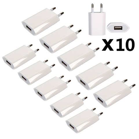 10 шт./лот USB-кабель, настенное дорожное зарядное устройство, адаптер питания, USB C кабель, европейская вилка для iPhone XS MAX XR X 8 7 6 Plus 5s 5c SE 4s 3GS 4001021587996