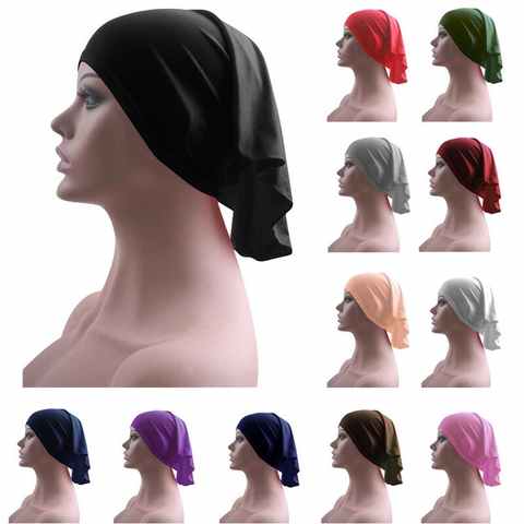 Мусульманский хлопок нижнее белье трубка внутренняя Кепка Хиджаб Женский эластичный тюрбан шапочка для выпадения волос Рак химиотерапия шляпа мусульманская накидка головной убор 4001021726424