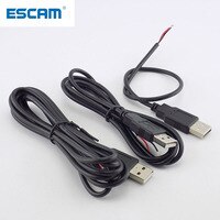 ESCAM 0,3/1/2 м 5 в постоянного тока USB 2,0 Тип A штекер 2-контактный кабель адаптер питания Зарядка для умных устройств DIY соединительный провод 4001022946203