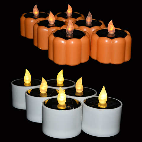 Желтые/белые мерцающие свечи, беспламенная перезаряжаемая светодиодная лампа, солнечные свечи, световые чайные лампы для бара, спальни, домашнего декора 4001025325350