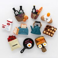Магнитные наклейки для заметок на холодильник, домашнее украшение, томатный сковорода для яиц, модель для молока, магнит на холодильник 4001026707004