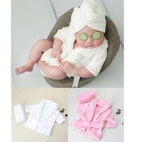 Халат банный детский, однотонный, с капюшоном и поясом, аксессуары для фотосессии 4001035204494