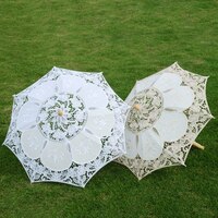 Зонтик от солнца, с хлопковой вышивкой, белый, бежевый 4001050244866