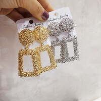 Винтажные геометрические серьги для женщин, массивные серьги, ювелирные изделия, резные металлические серьги золотого цвета, модные ювелирные изделия, модный подарок 4001057665860