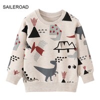 Весенняя одежда для мальчиков SAILEROAD, верхняя одежда из хлопка с мультяшными динозаврами, детские топы для девочек, детская толстовка с капюшоном, свитшоты 4001065953198
